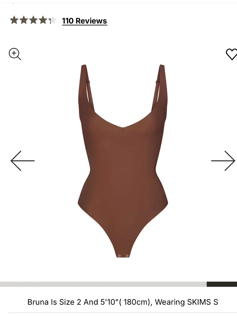 SKIMS Chocolate Brown V-Neck One-Piece Swimsuit